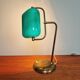 Banker's lamp in brass and green opaline, 1930s