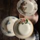 6 mismatched Terre de Fer soup plates from Digoin Sarreguemines