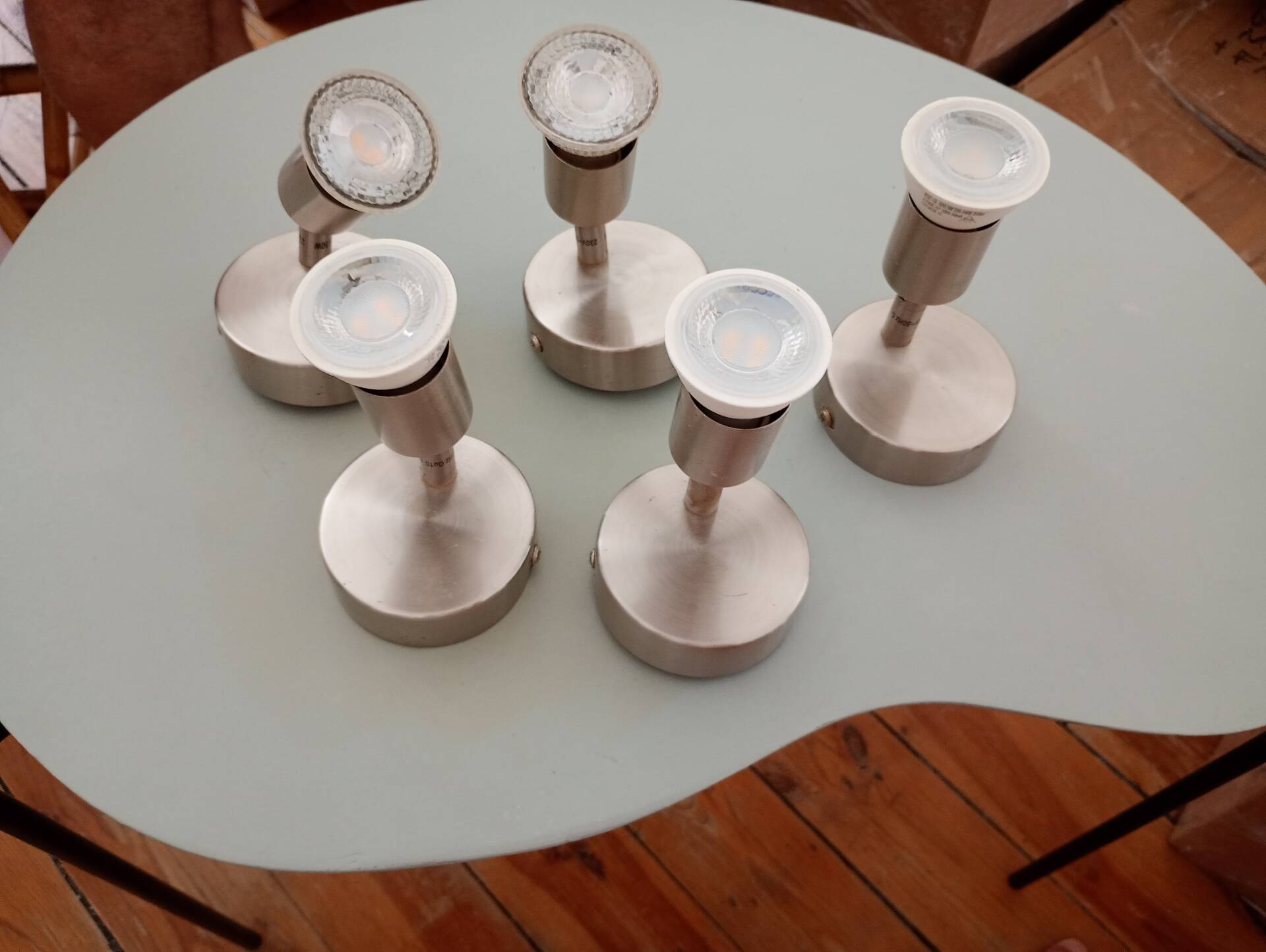 Set of 5 small vintage spotlights
