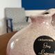 Ancien pichet en grès rose / soliflore céramique vintage / vase en grès mou