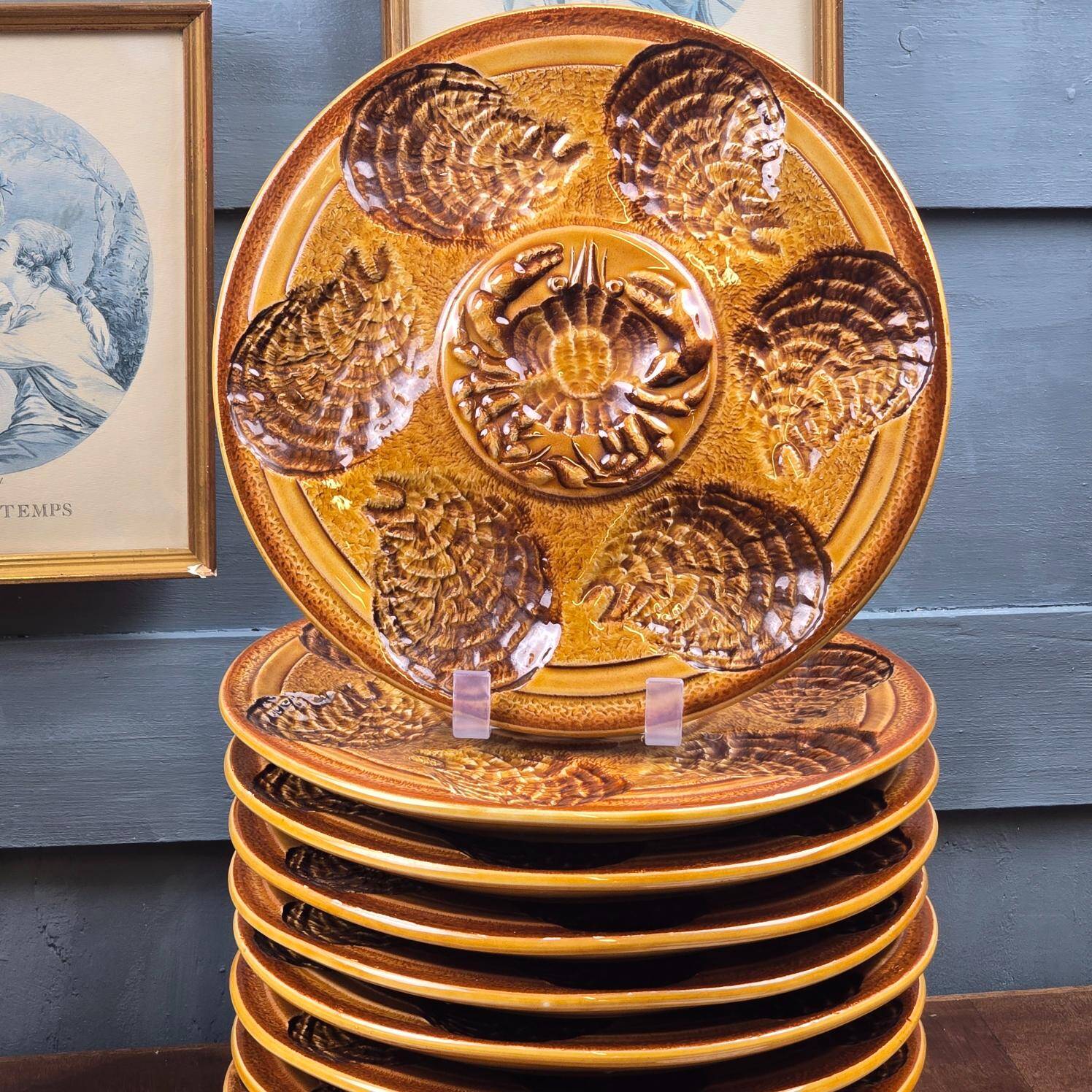 Oyster service Atelier du Revernay France – Vintage Barbotine