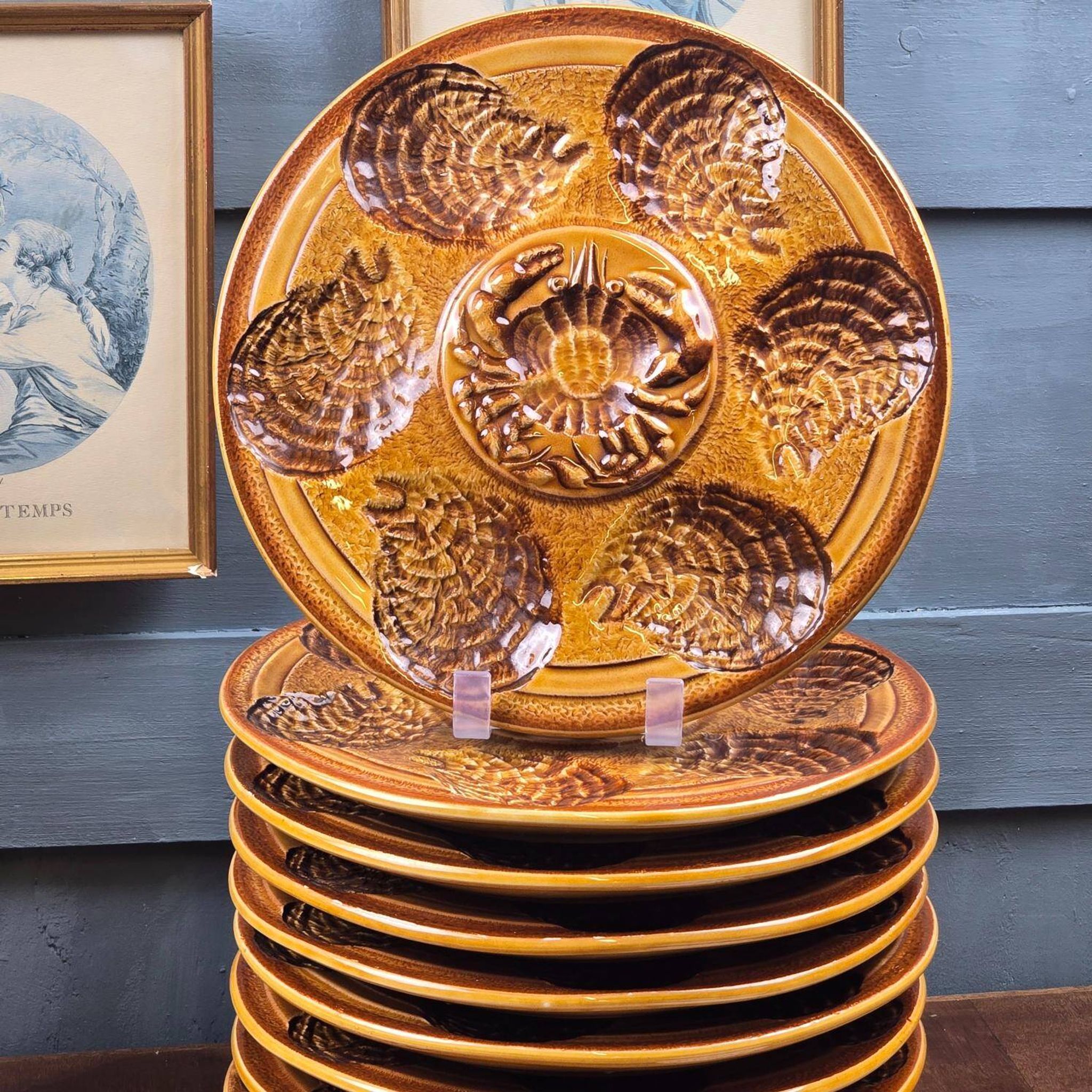 Oyster service Atelier du Revernay France – Vintage Barbotine