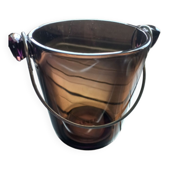 Vintage Smoked Glass Ice Bucket