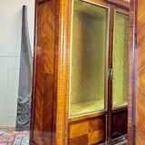 Pair of Louis XVI Style Marquetry Display Cabinets, 19th Century
