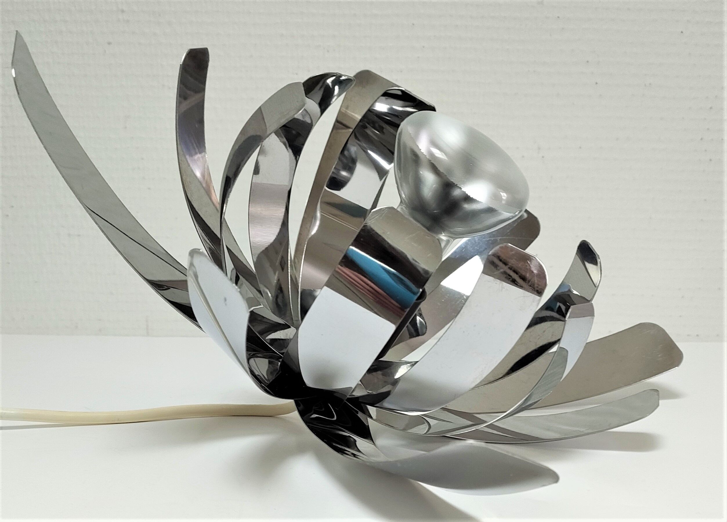 Suspension Fleur de Lumière stainless steel design Jocelyne Trocmé