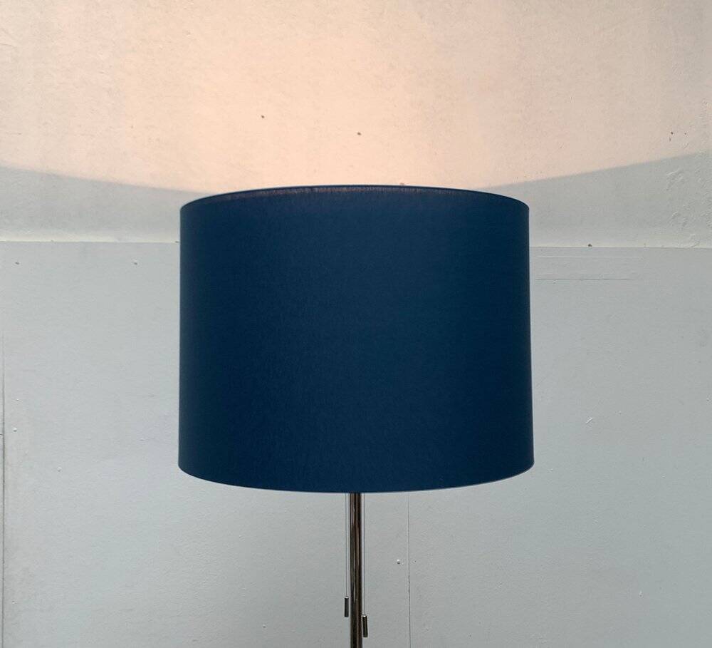 Blue tripod floor lamp from the mid-century German space age by Staff Leuchten, 1960s.
