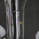 1960s Chrome Plated Chandelier with Murano Glass,  Italy