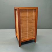 Tarogo Shoji living room lamp in wood and bamboo reeds Japan 80s