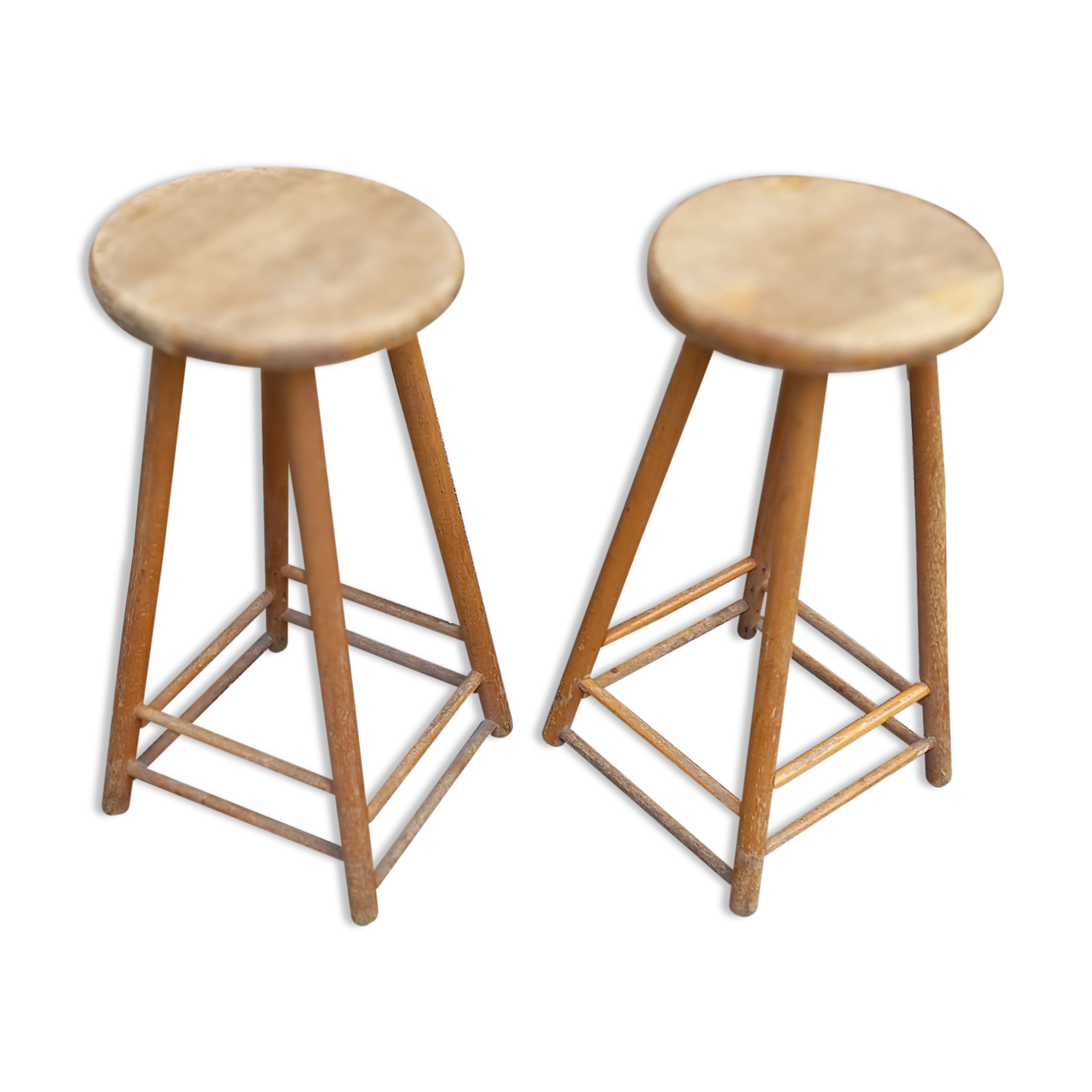 Pair of vintage top stools