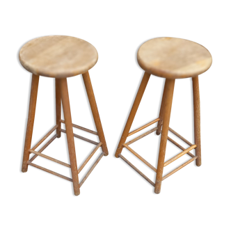 Paire de tabourets haut vintage