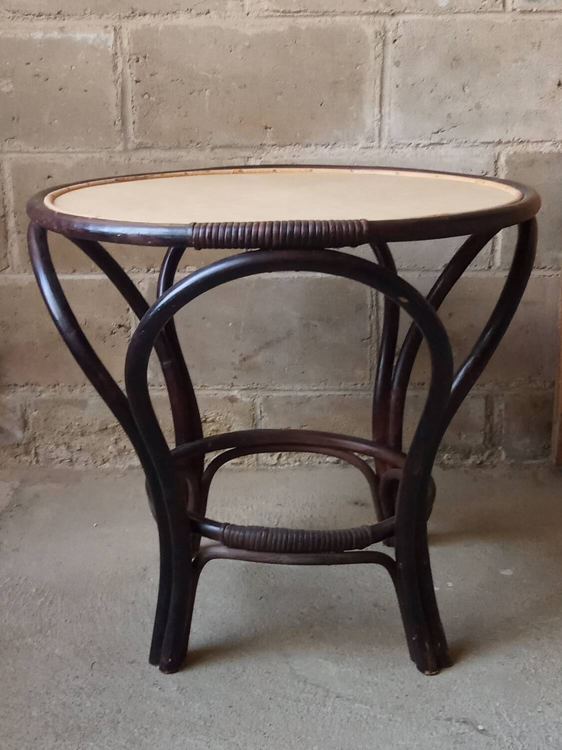 Rattan coffee table, 50s