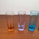 Coloured German shot glasses from the mid-century, 1960s, set of 6.