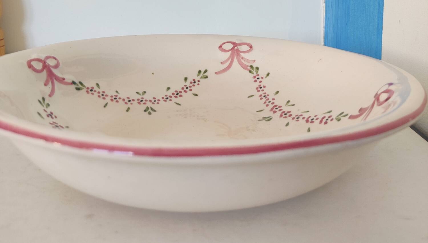 Saladier plat creux romantique vintage