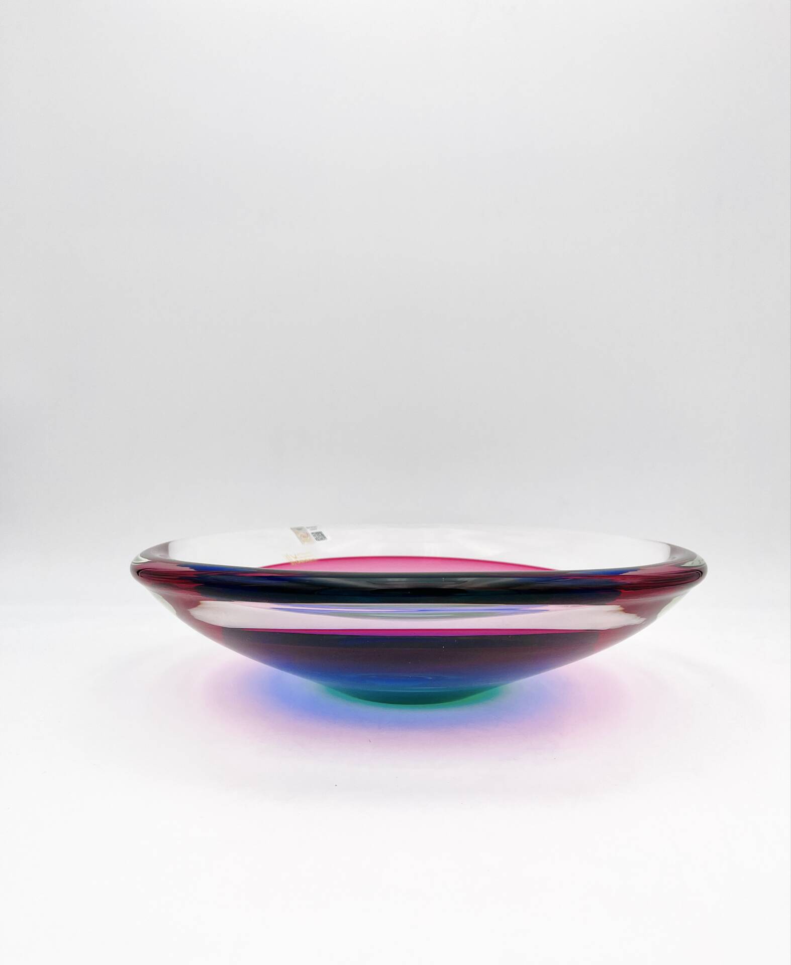 Large Coupe Michele Onesto Oball Sommerso Polychrome 32cm 5.4kg Signed