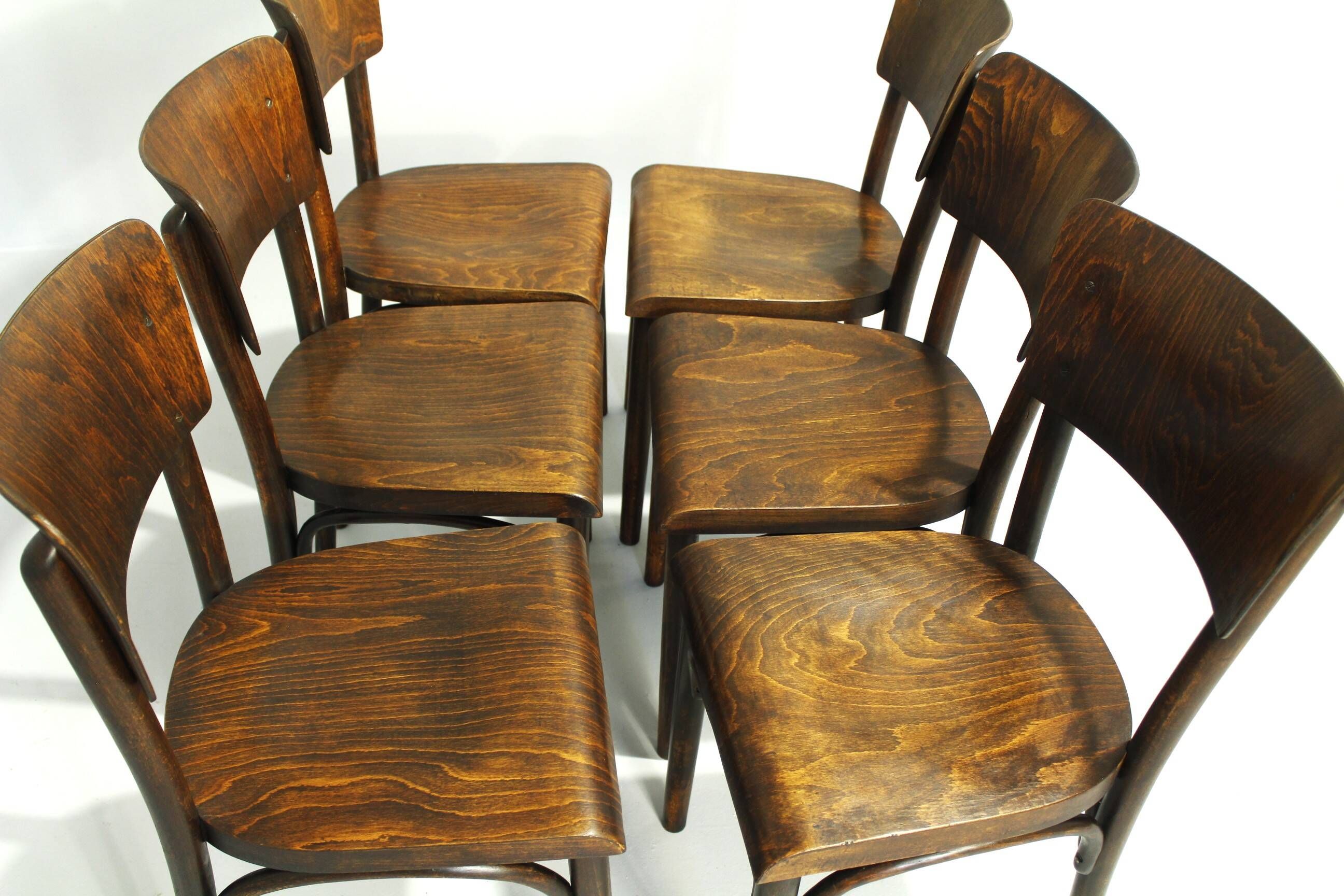 Pub Chairs from Thonet H-48, 1930s, Set of 6