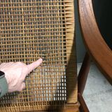 Peter hvidt & orla molgaard nielsen model 147 teak & rattan chair for france & son