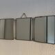 Miroir vintage 1950 triptyque barbier coiffeuse brique - 27 x 67 cm