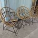 Rattan and metal children's chairs