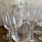 Etched glass stemware, red wine glasses