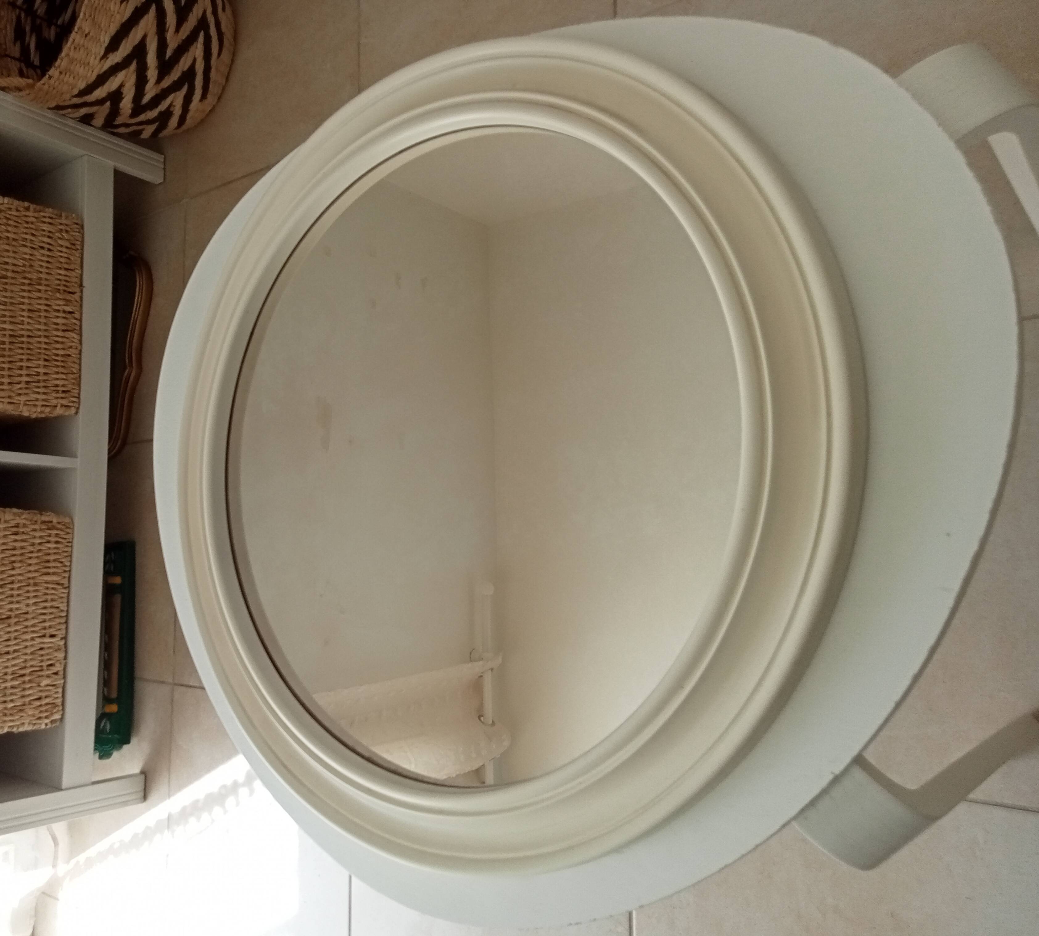 Vintage round resin mirror from the 60s/70s