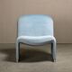 Giancarlo Piretti Alky Lounge Chair Sky Blue Velvet for Anonima Castelli