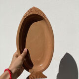 Oval brown ceramic fish dish