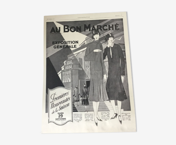 Publicité vintage à encadrer mode au bon marche