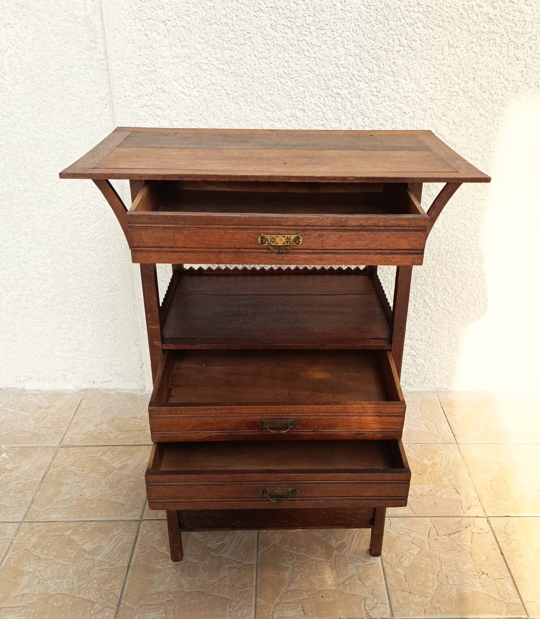 Vintage oak accent cabinet