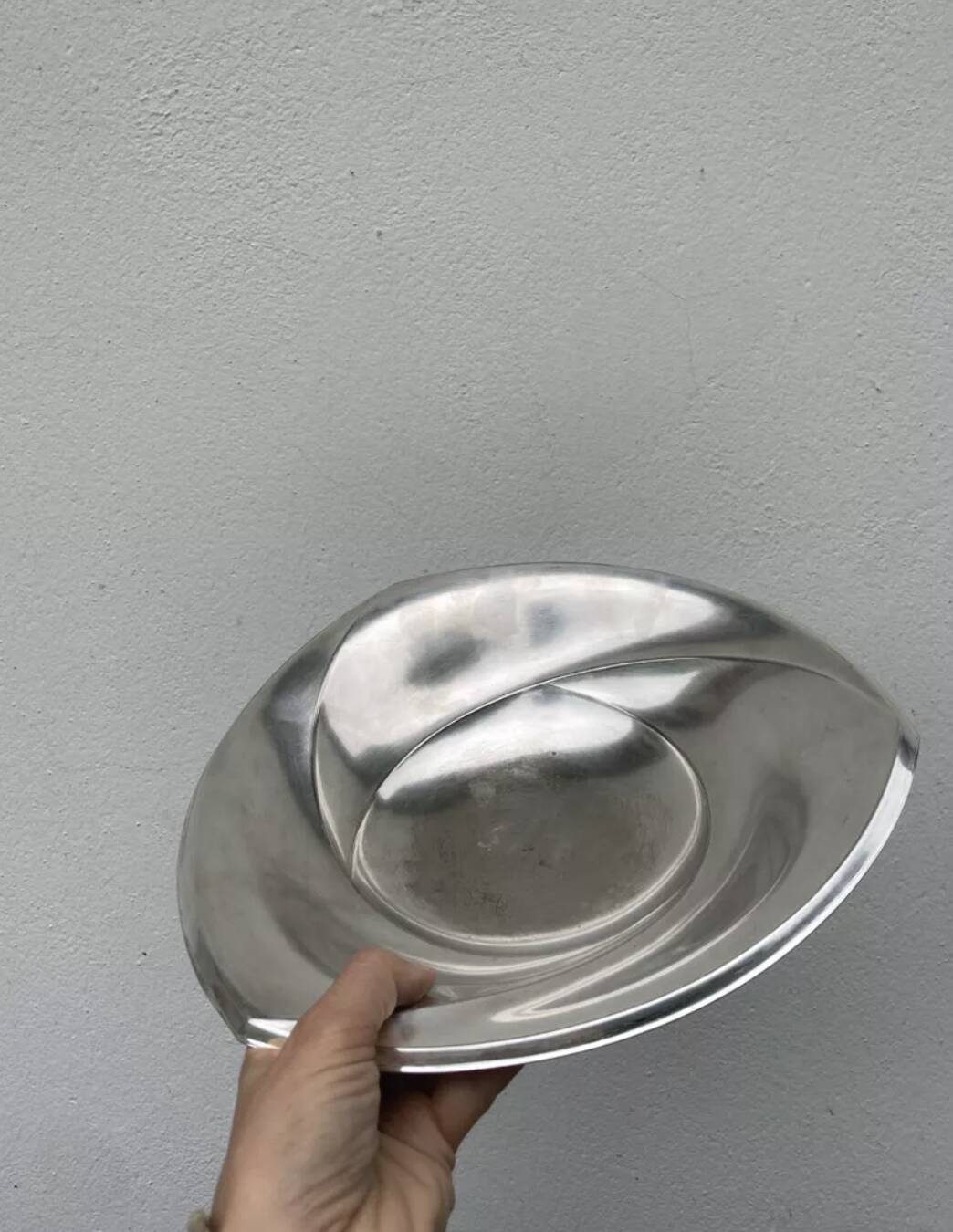 Art Deco ball footed dish with silver metal