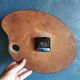 Vintage formica clock silent wall clock painter palette "Carrez bleu"