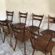 Set of 8 vintage chairs 1960 in beech compass feet