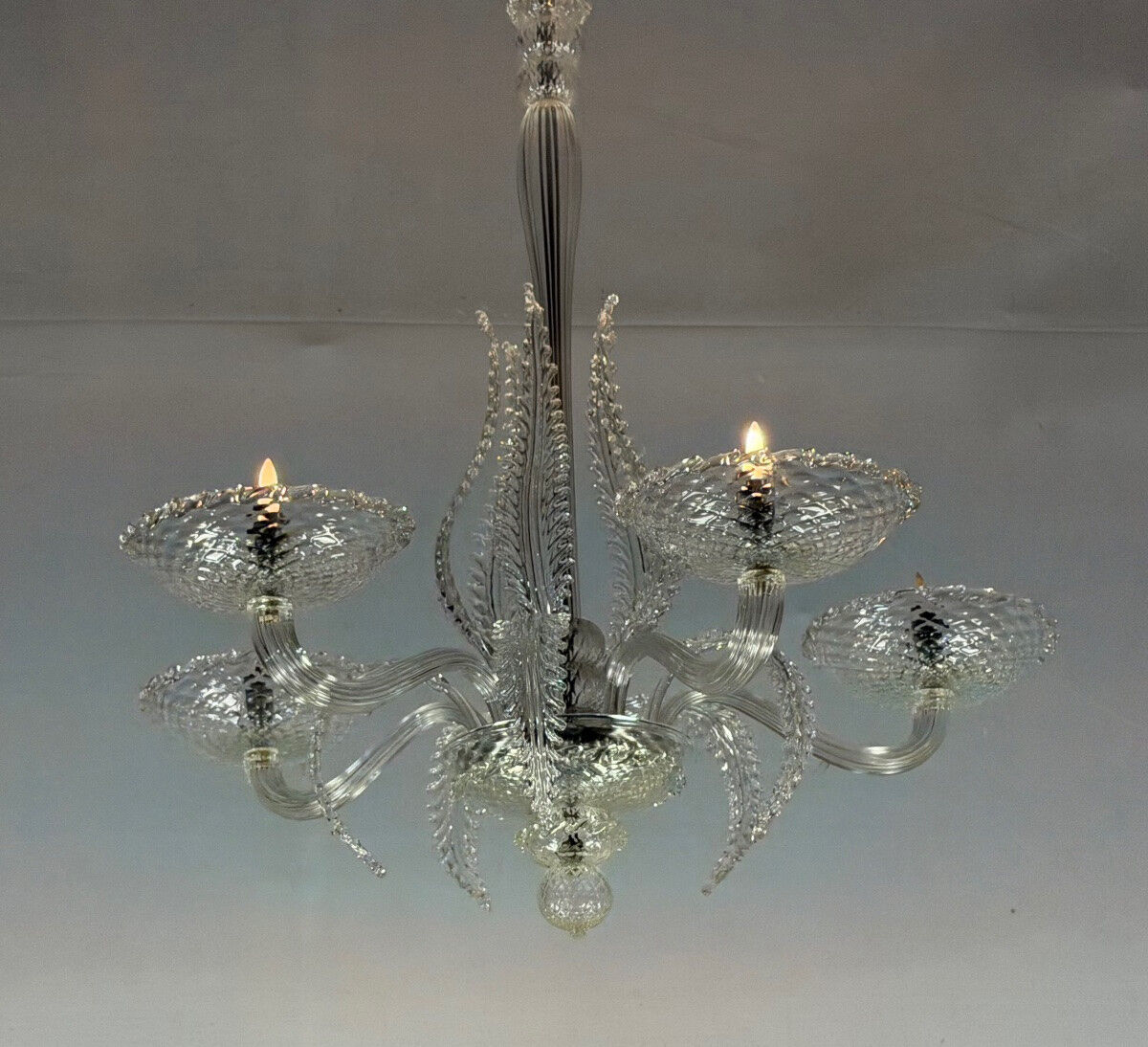 Venetian chandelier in Murano glass, 5 light arms, circa 1930.