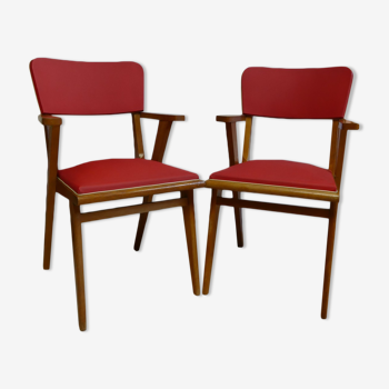 Pair of skai armchairs