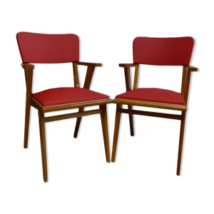 Paire de fauteuils en skai