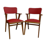 Pair of skai armchairs