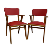 Paire de fauteuils en skai
