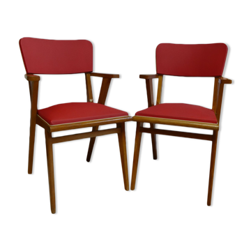 Paire de fauteuils en skai
