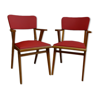 Pair of skai armchairs