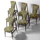 Eclectic scandinavian floating dining chairs in floral upholstery, 1960s