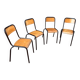 4 vintage school chairs