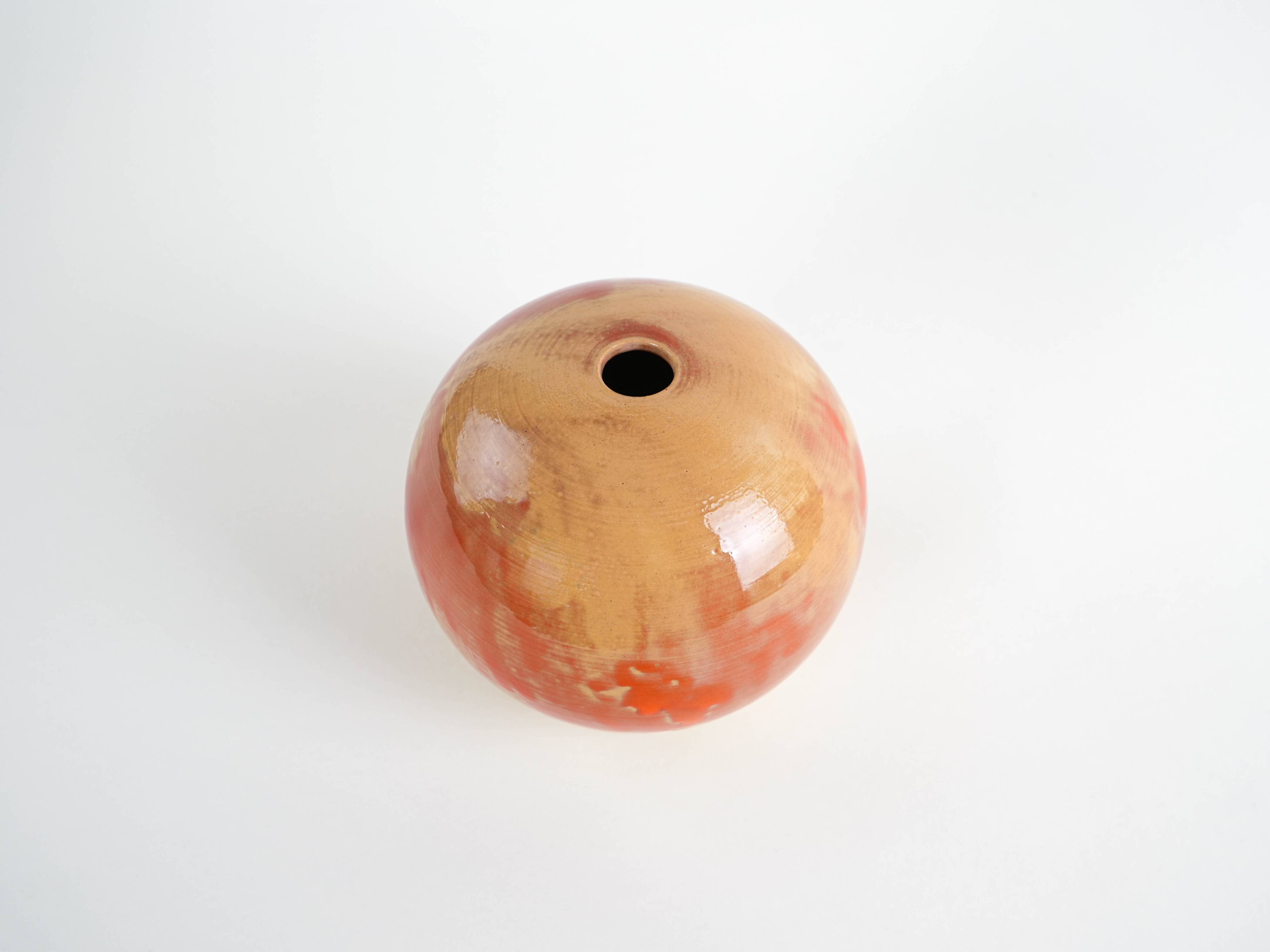 Spherical ceramic vase, Danish design, 1960s, made in Denmark