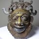 Vintage bronze African mask from Bamoun, Cameroon.