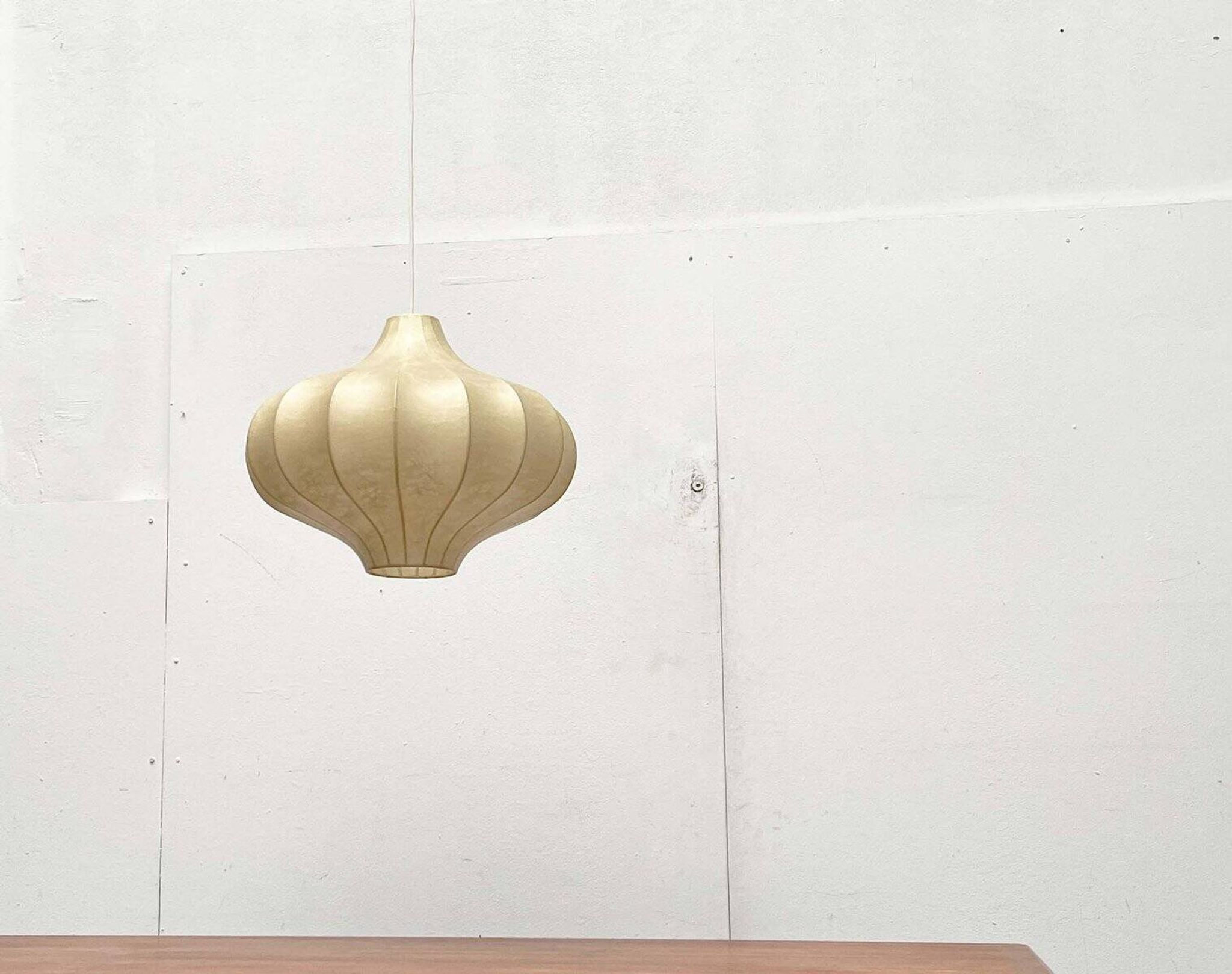 Modern mid-century Cocoon pendant lamp by Friedel Wauer for Goldkant Leuchten, Germany, 1960s.