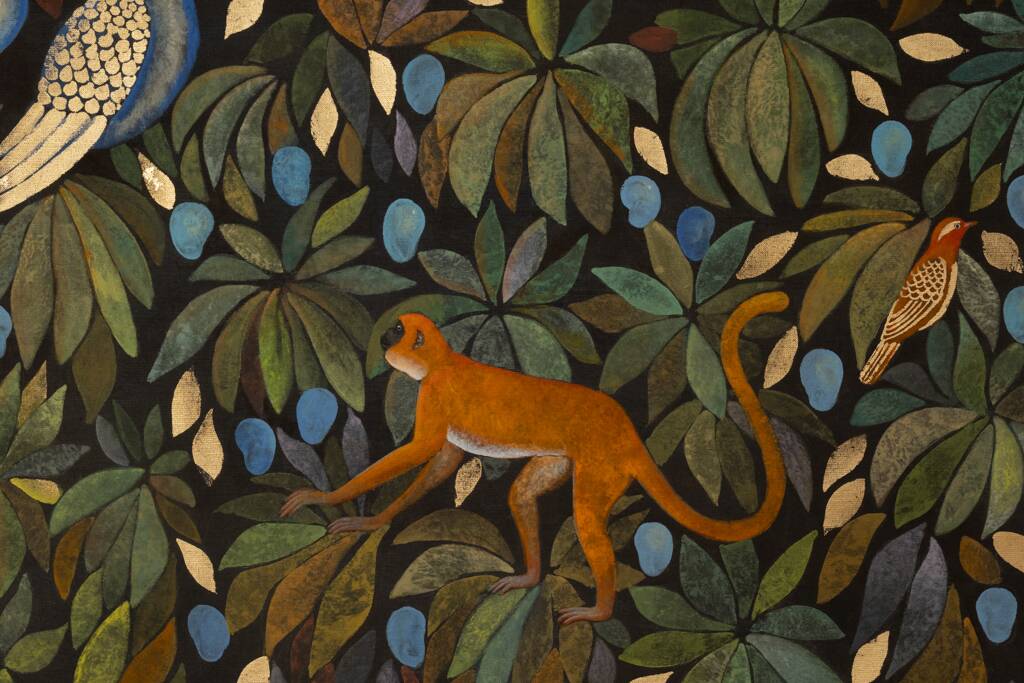 Painted canvas, or decorative panel, "The Lost Paradise". Contemporary.