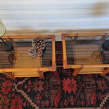 Pair of rattan bedside tables
