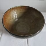 Large vernide sandstone bowl (by a ceramic potter)