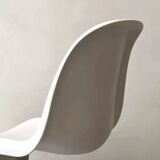 White monobloc design chair by Verner Panton, white edition Vitra.