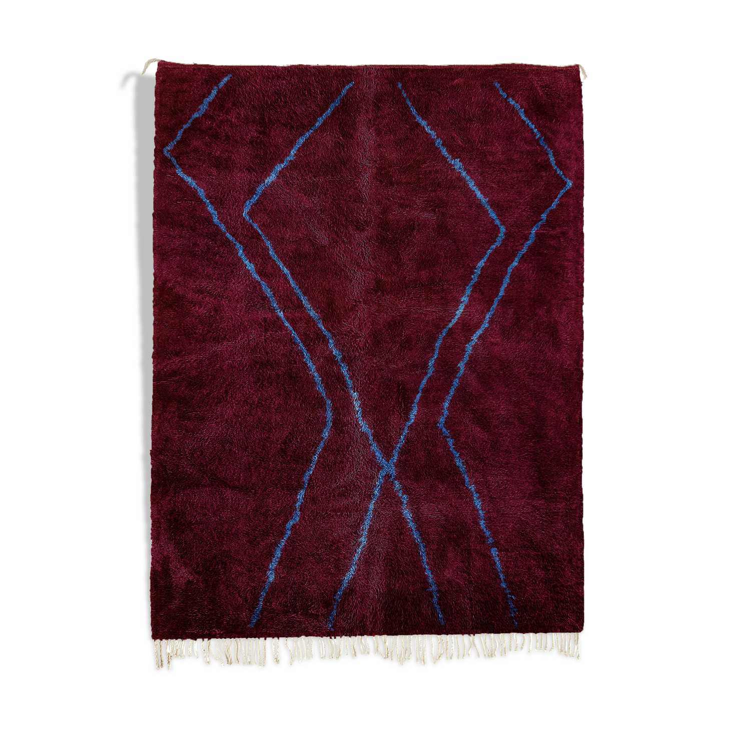 Modern Moroccan carpet dark red