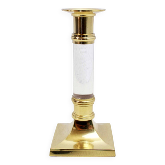 Vintage brass and lucite candle holder