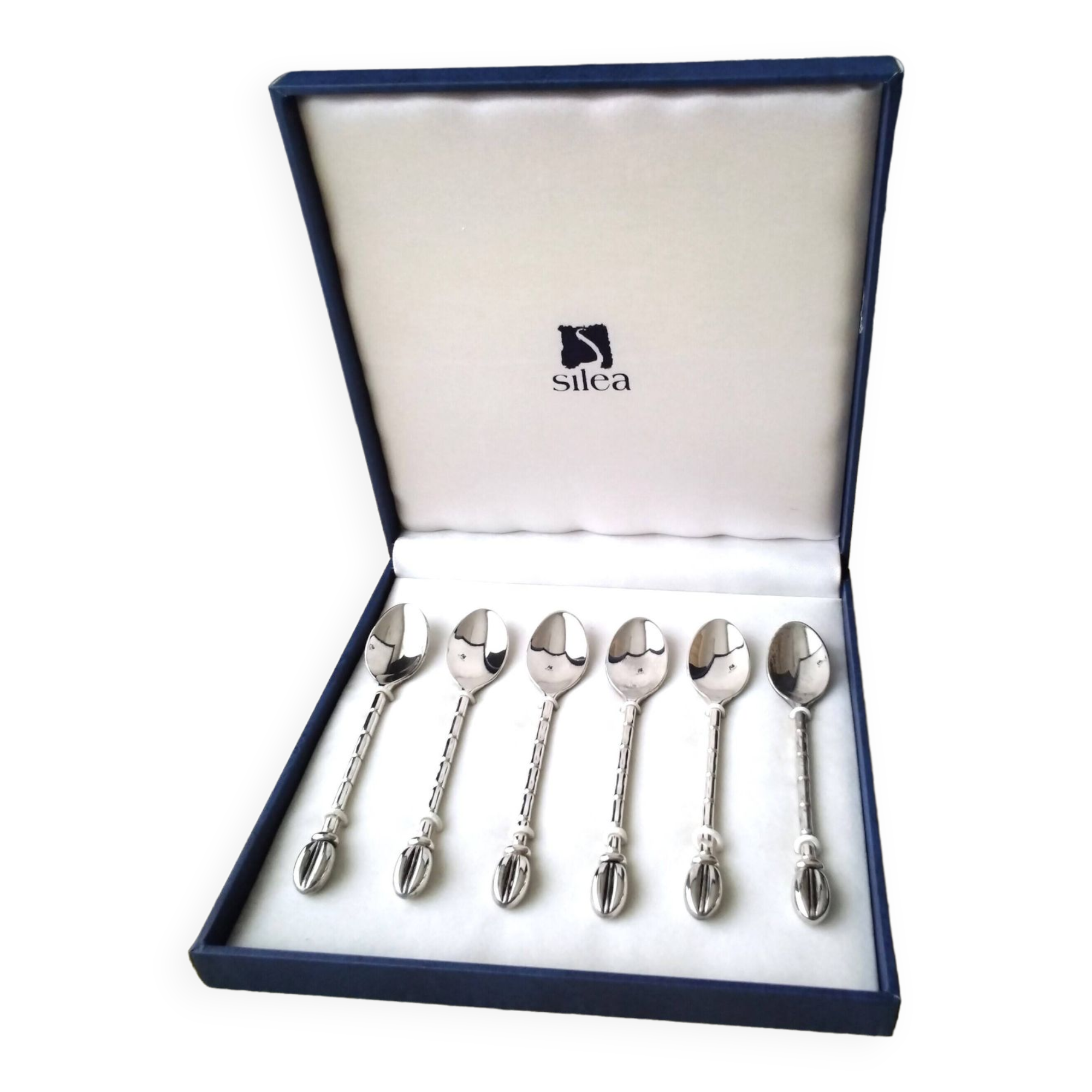 Box of 6 silver-plated mocha spoons Siléa